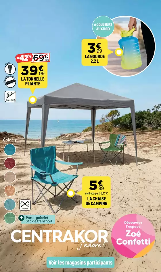 Catalogue Centrakor à Aubas | CAMPING TABLES ESTIVALES | 2026-06-01T00:00:00.000Z - 2026-06-14T00:00:00.000Z