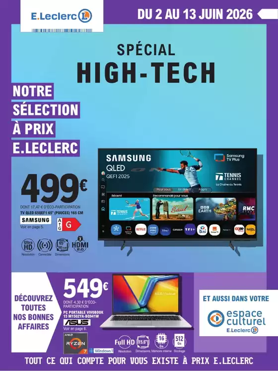 Catalogue E.Leclerc Espace Culturel | HIGH-TECH JUIN | 2026-06-02T00:00:00.000Z - 2026-06-13T00:00:00.000Z