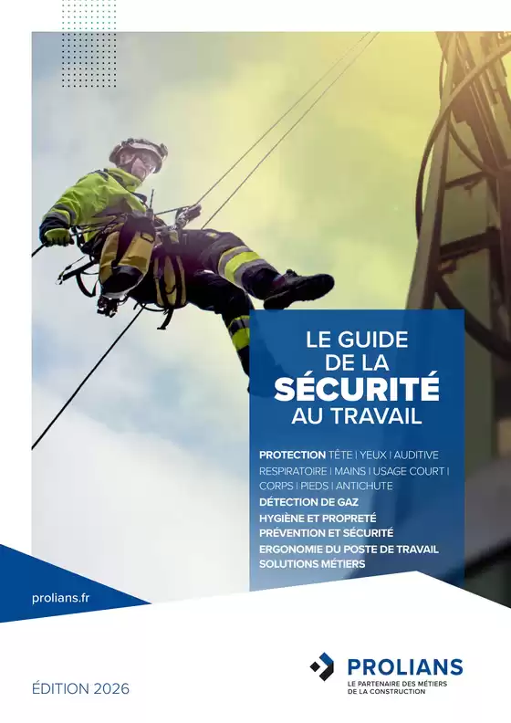 Catalogue Prolians | Le guide de la securite au travail | 2026-01-01T00:00:00.000Z - 2026-12-31T00:00:00.000Z