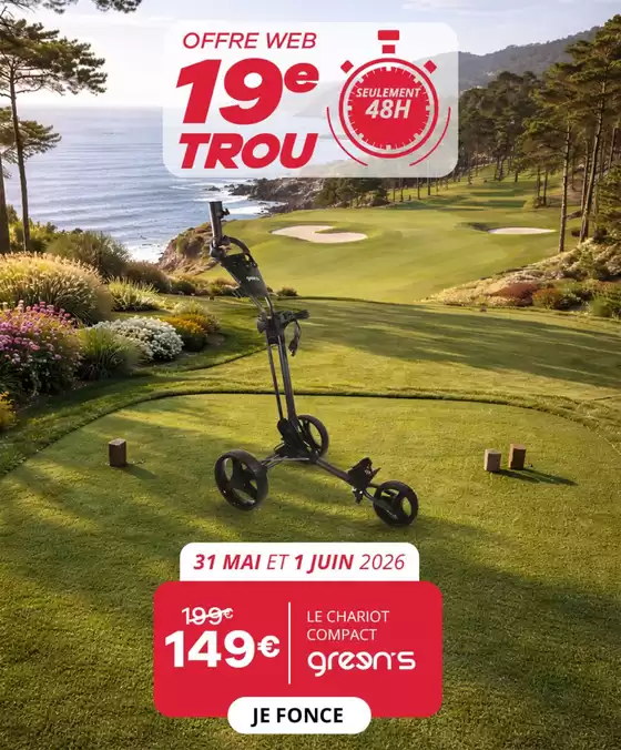 Catalogue Golf Plus à Albias | GREEN'S - CHARIOT DE GOLF COMPACT | 2026-06-01T00:00:00.000Z - 2026-06-01T00:00:00.000Z