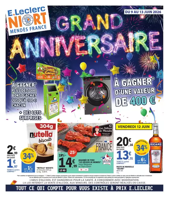 Catalogue E.Leclerc | Anniversaire | 2026-06-09T00:00:00.000Z - 2026-06-13T00:00:00.000Z