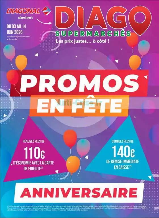Catalogue Diagonal Supermarché | PROMOS EN FETE | 2026-06-03T00:00:00.000Z - 2026-06-14T00:00:00.000Z
