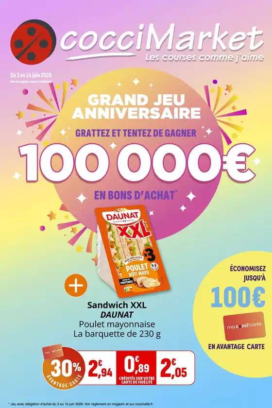 Catalogue Coccimarket | GRAND JEU ANNIVERSAIRE | 2026-06-03T00:00:00.000Z - 2026-06-14T00:00:00.000Z