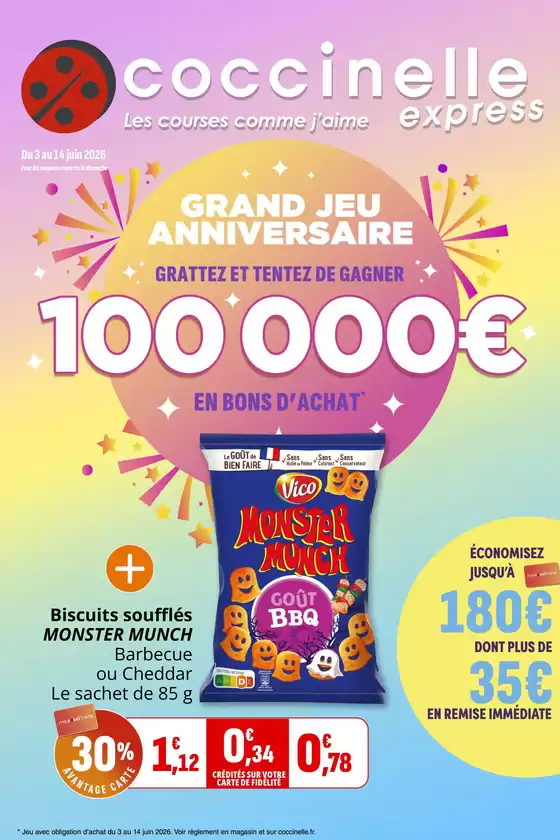Catalogue Coccinelle Express | GRAND JEU ANNIVERSAIRE | 2026-06-03T00:00:00.000Z - 2026-06-14T00:00:00.000Z