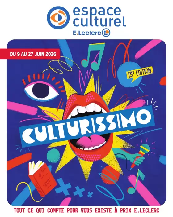 Catalogue E.Leclerc Espace Culturel | CULTURISSIMO | 2026-06-09T00:00:00.000Z - 2026-06-27T00:00:00.000Z