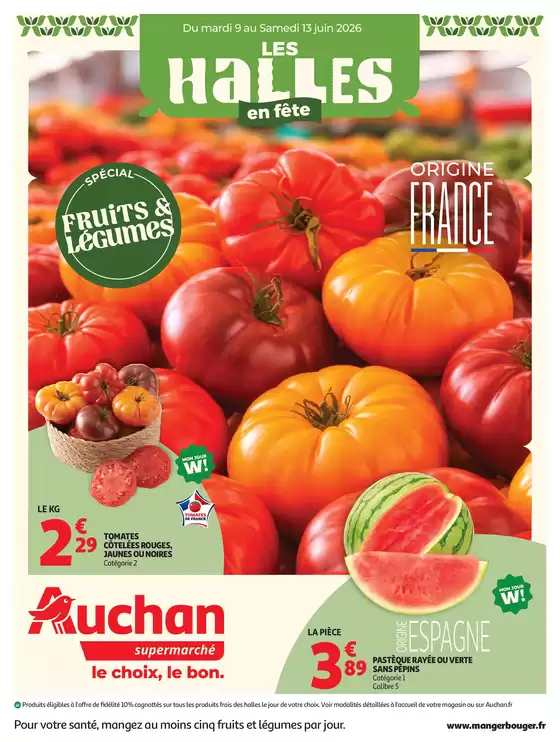 Catalogue Auchan Supermarché à Drémil-Lafage | Halles & alcools supers | 2026-06-09T00:00:00.000Z - 2026-06-13T00:00:00.000Z