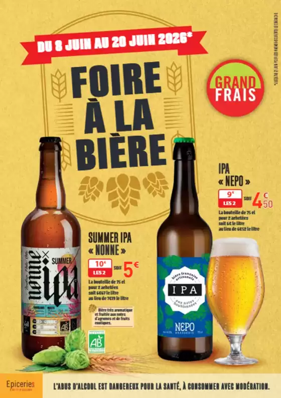 Catalogue Grand Frais à Beaufort (Jura) | Foire à la bière | 2026-06-08T00:00:00.000Z - 2026-06-20T00:00:00.000Z