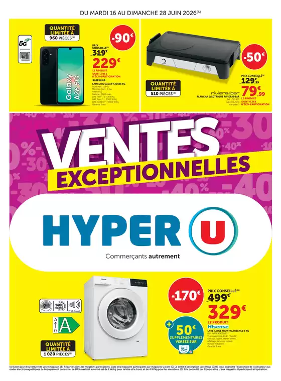 Catalogue Hyper U à Montmorot | VENTES EXCEPTIONNELLES | 2026-06-16T00:00:00.000Z - 2026-06-28T00:00:00.000Z