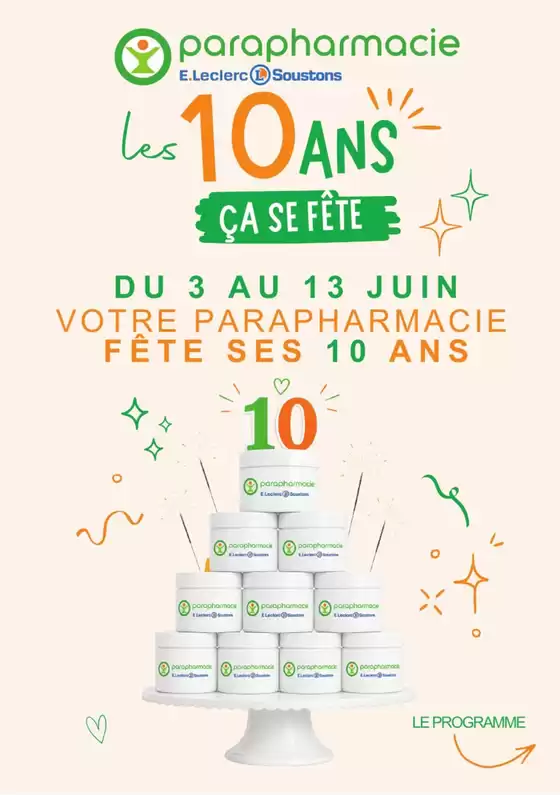 Catalogue E.Leclerc Parapharmacie à Clermont-Ferrand | 10 ans para | 2026-06-03T00:00:00.000Z - 2026-06-13T00:00:00.000Z