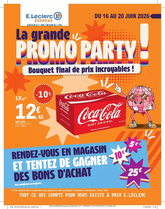 Catalogue E.Leclerc Express à Mérignies | 40 ANS SCAPALSACE Juin 2 - Express | 2026-06-16T00:00:00.000Z - 2026-06-20T00:00:00.000Z