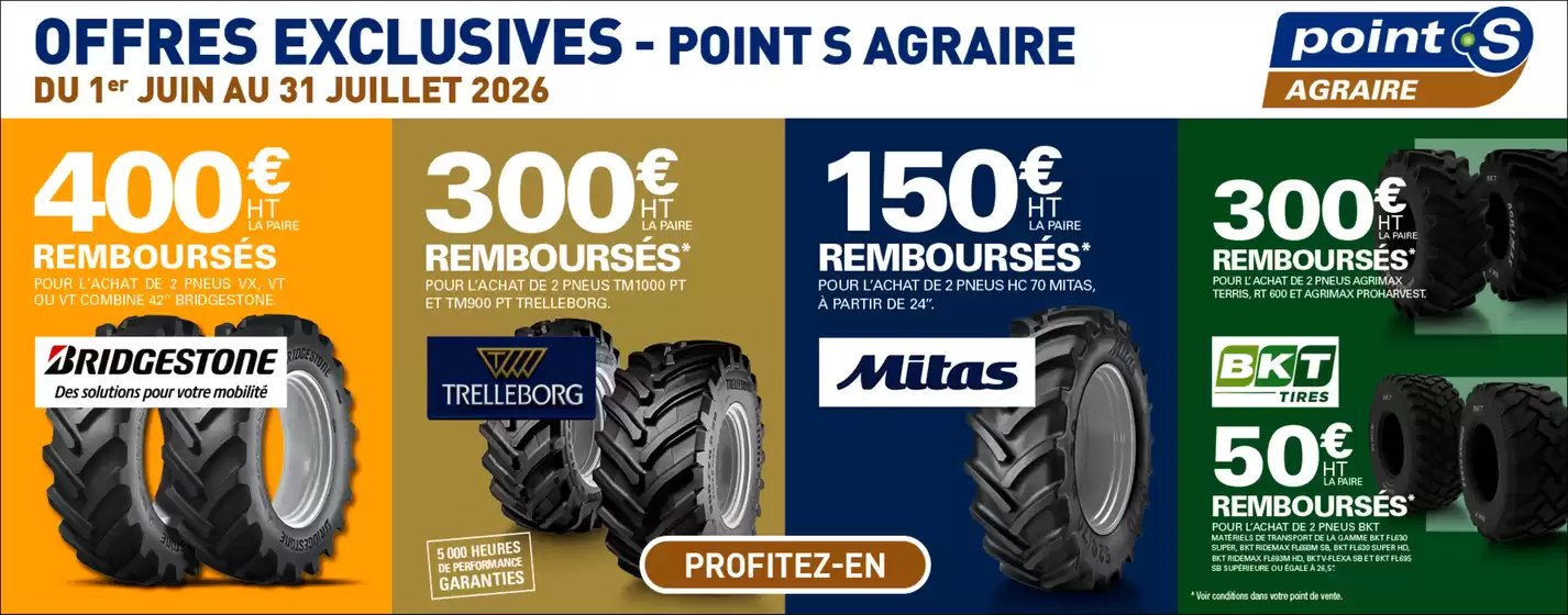 Catalogue Point S | Offres et promotions Point S industriel | 2026-06-15T00:00:00.000Z - 2026-07-31T00:00:00.000Z