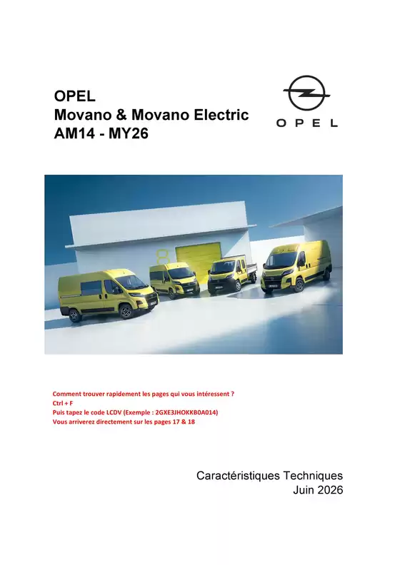 Catalogue Opel | CT OPEL MOVANO et MOVANO ELECTRIC JUIN 2026 | 2026-06-17T00:00:00.000Z - 2026-06-30T00:00:00.000Z