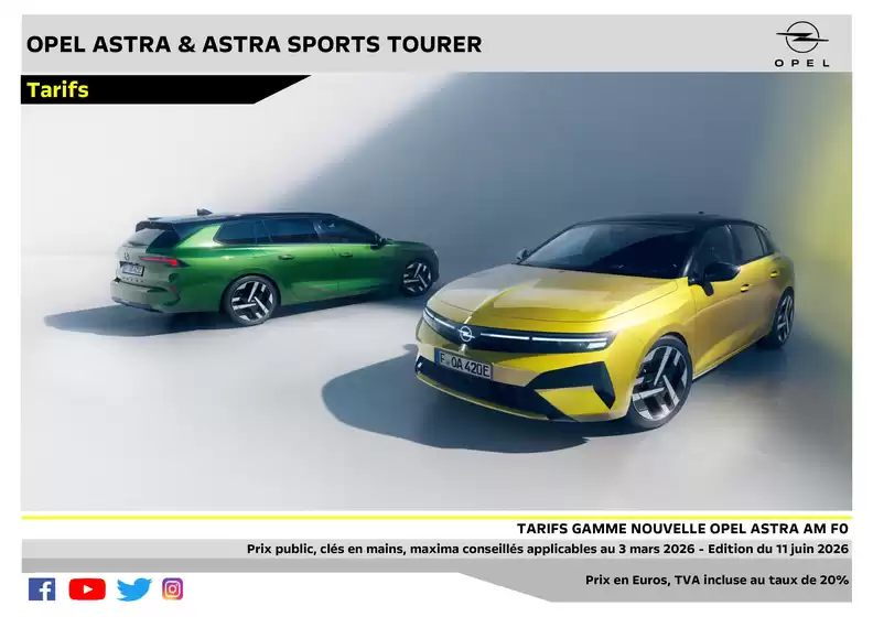 Catalogue Opel | Tarifs astra | 2026-06-17T00:00:00.000Z - 2026-12-31T00:00:00.000Z