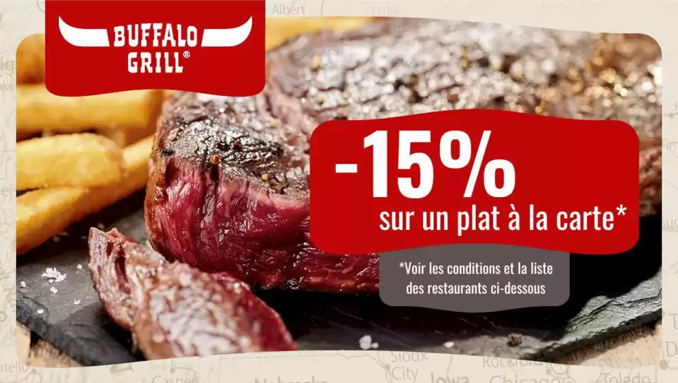 Catalogue Buffalo Grill | Offre Edenred -15% plat | 2026-06-17T00:00:00.000Z - 2026-07-19T00:00:00.000Z