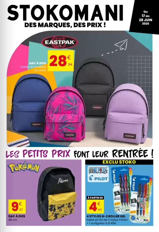 Catalogue Stokomani à Auxon-Dessous | Les petits prix font leur rentrée ! | 2026-06-17T00:00:00.000Z - 2026-06-28T00:00:00.000Z