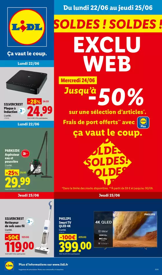Catalogue Lidl | Les Exclus Web de la semaine | 2026-06-22T00:00:00.000Z - 2026-06-25T00:00:00.000Z