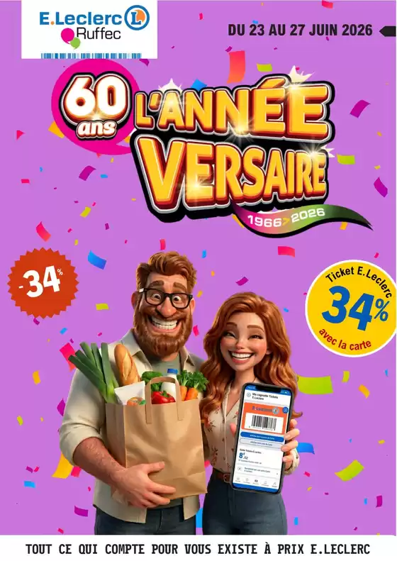 Catalogue E.Leclerc à Laruscade | Lannée-versaire ! | 2026-06-23T00:00:00.000Z - 2026-06-27T00:00:00.000Z