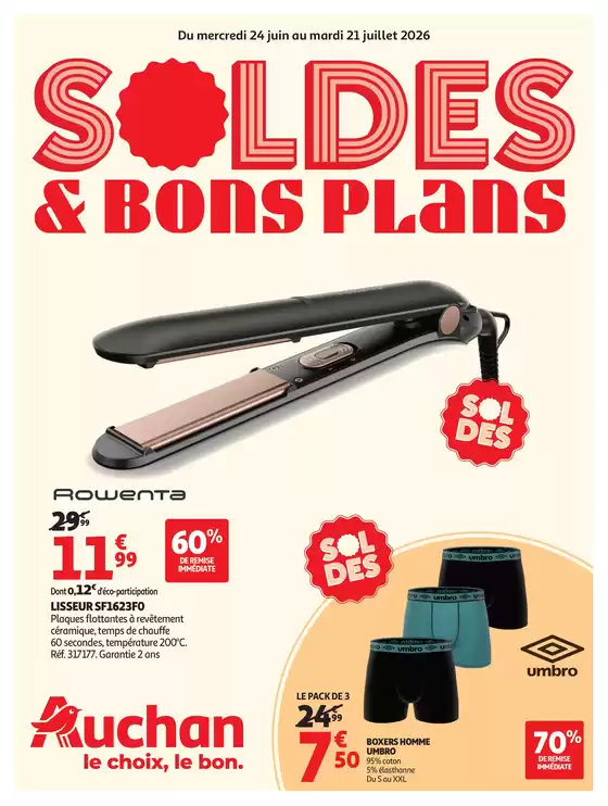 Catalogue Auchan Hypermarché à Froncles | Soldes d'été | 2026-06-24T00:00:00.000Z - 2026-07-21T00:00:00.000Z