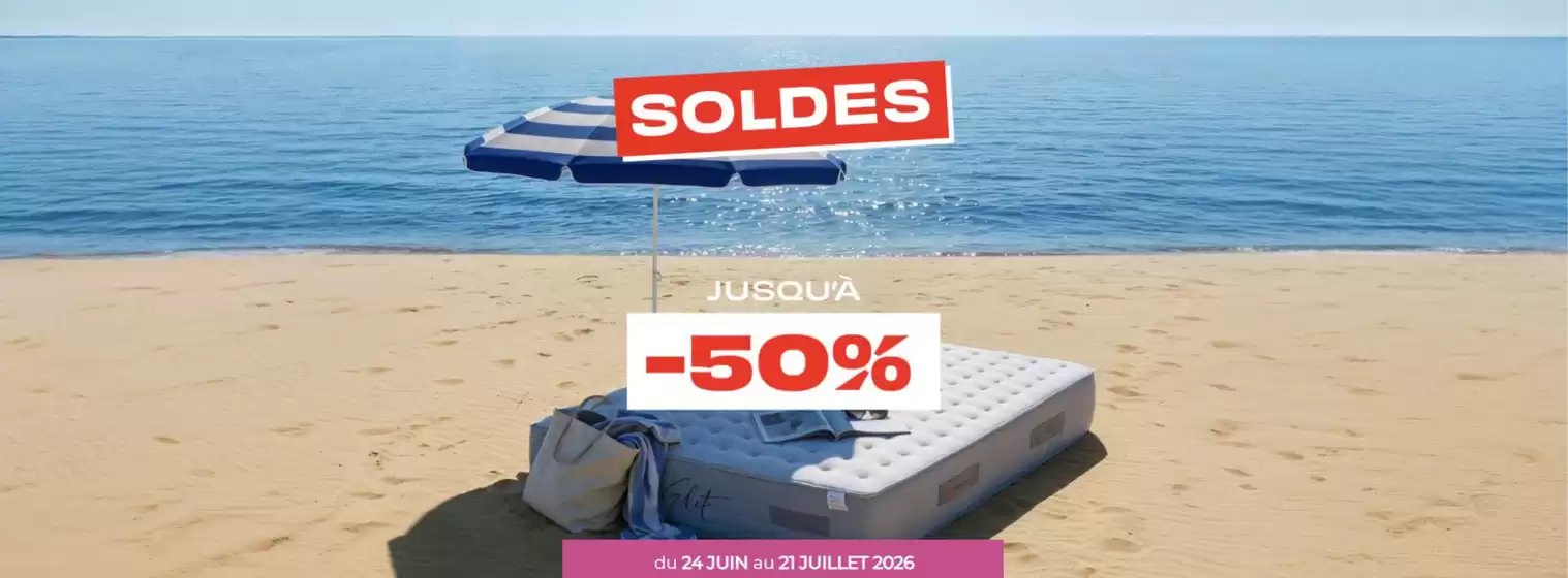 Catalogue L'univers du sommeil à Saint-Aubin-sur-Mer (Calvados) | SOLDES jusqu'à -50 % | 2026-06-24T00:00:00.000Z - 2026-07-21T00:00:00.000Z