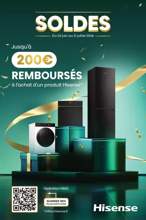 Catalogue Boulanger | OFFRE Hisense : jusqu'à 200€ remboursés ! | 2026-06-24T00:00:00.000Z - 2026-07-21T00:00:00.000Z
