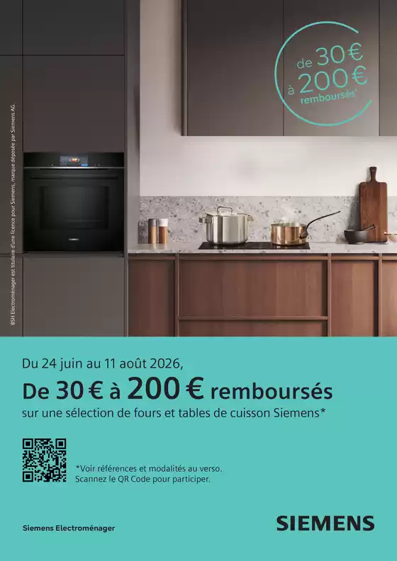 Catalogue Boulanger | OFFRE Siemens : jusqu'à 200€ remboursés ! | 2026-06-24T00:00:00.000Z - 2026-08-11T00:00:00.000Z