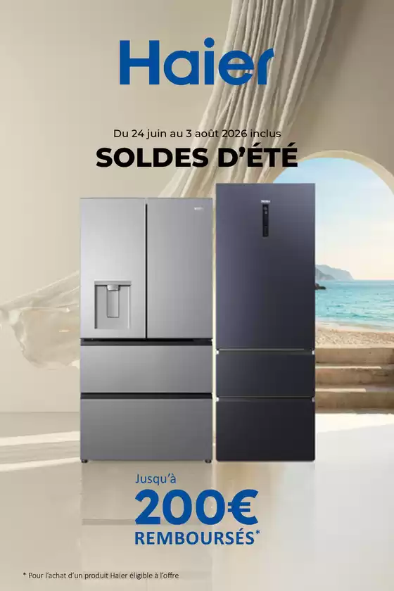 Catalogue Group Digital à Lille | Haier Jusqu’à REMBOURSÉS 200€ | 2026-06-24T00:00:00.000Z - 2026-08-03T00:00:00.000Z