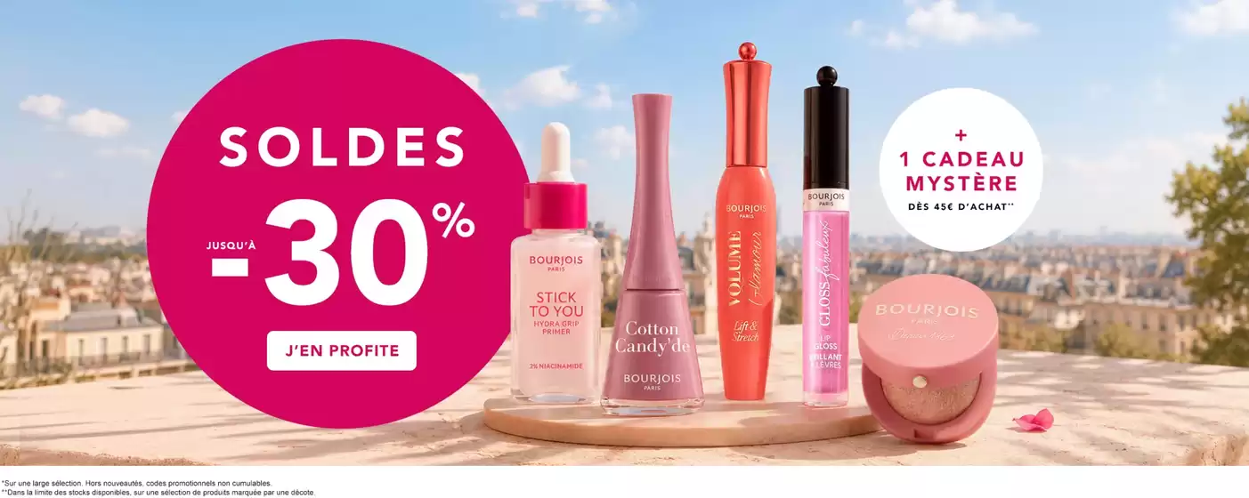 Catalogue Bourjois à Mainsat | Soldes jusqu'à -30% | 2026-06-25T00:00:00.000Z - 2026-07-03T00:00:00.000Z