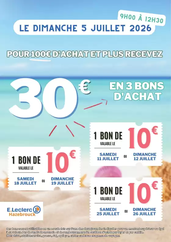 Catalogue E.Leclerc | Bons dachat 5 juillet | 2026-07-05T00:00:00.000Z - 2026-07-26T00:00:00.000Z