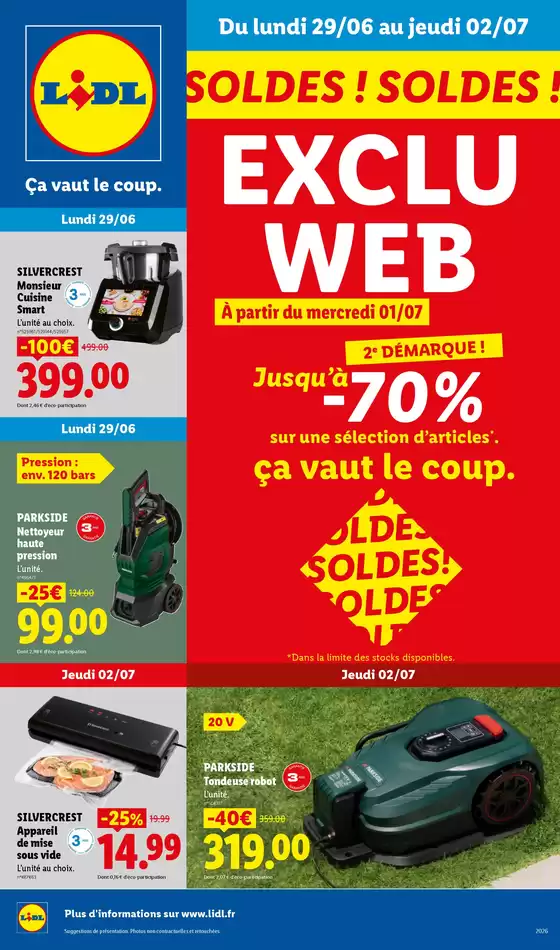 Catalogue Lidl | Les Exclus Web de la semaine | 2026-06-29T00:00:00.000Z - 2026-07-02T00:00:00.000Z