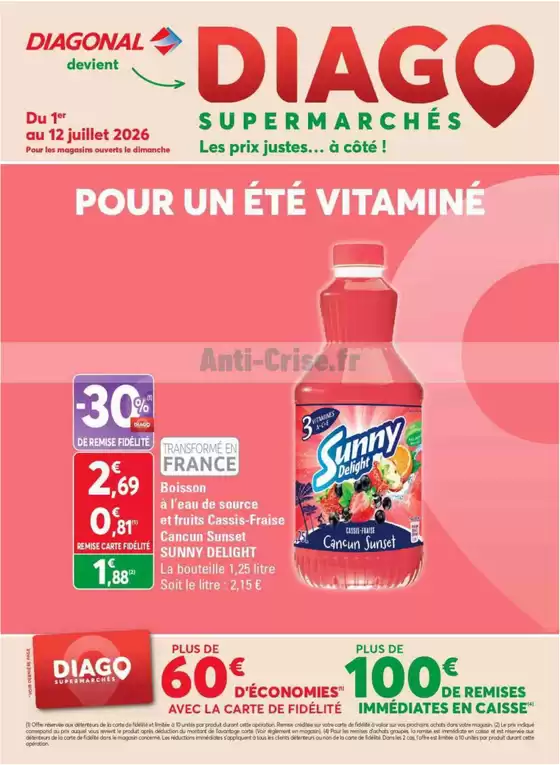 Catalogue Diagonal Supermarché à Aix-en-Diois | POUR UN ÉTÉ VITAMINÉ | 2026-07-01T00:00:00.000Z - 2026-07-12T00:00:00.000Z