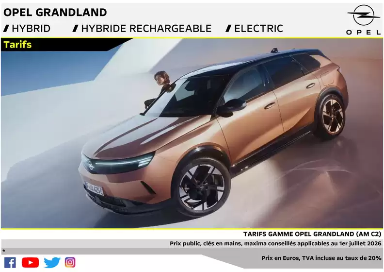 Catalogue Opel à Vouneuil-sur-Vienne | Tarif Nouveau Grandland AMC2 | 2026-07-02T00:00:00.000Z - 2026-12-31T00:00:00.000Z