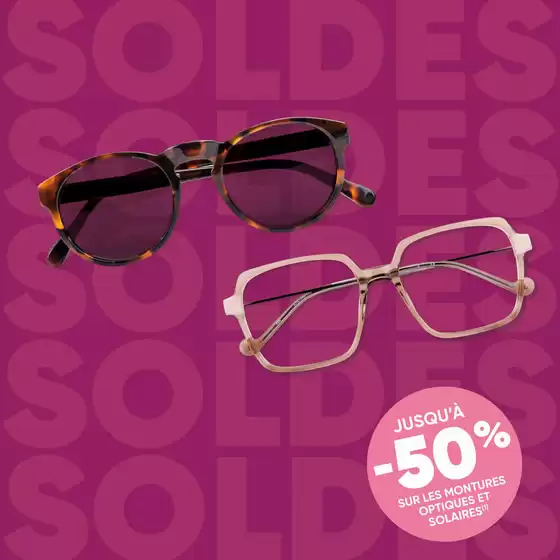 Catalogue Écouter Voir | Jusqu'à -50% sur nos montures optiques et solaires | 2026-07-02T00:00:00.000Z - 2026-07-21T00:00:00.000Z