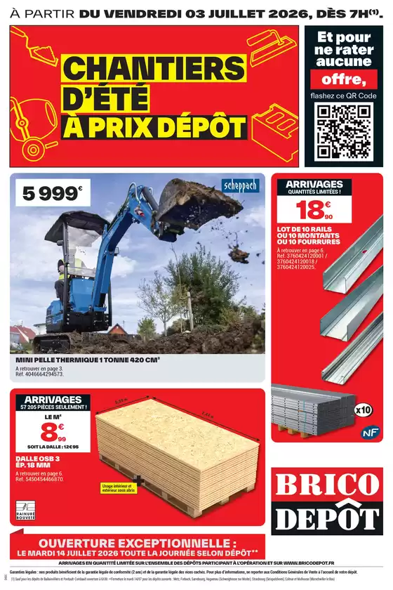 Catalogue Brico Dépôt à Grenoble | CHANTIERS DÉTÉ À PRIX DÉPÔT | 2026-07-03T00:00:00.000Z - 2026-07-16T00:00:00.000Z