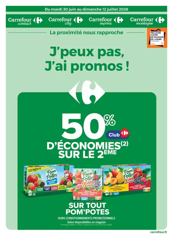 Catalogue Carrefour Contact à Langlade | J'peux pas, J'ai promos! | 2026-07-03T00:00:00.000Z - 2026-07-12T00:00:00.000Z