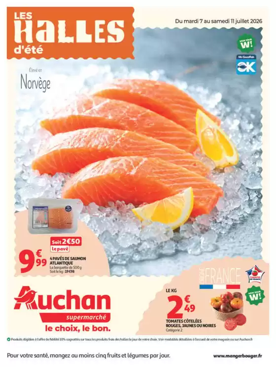 Catalogue Auchan Supermarché à Angerville-la-Campagne | LES HALLES d'été | 2026-07-07T00:00:00.000Z - 2026-07-11T00:00:00.000Z