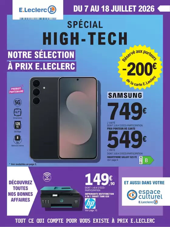 Catalogue E.Leclerc Espace Culturel à Eurocentre | HIGH-TECH JUILLET | 2026-07-07T00:00:00.000Z - 2026-07-18T00:00:00.000Z