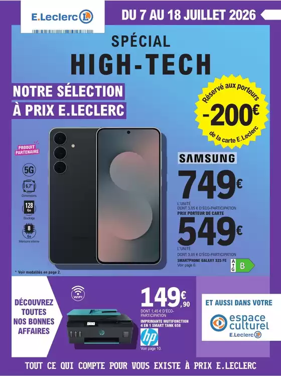 Catalogue E.Leclerc à Argenvilliers | HIGH-TECH JUILLET | 2026-07-07T00:00:00.000Z - 2026-07-18T00:00:00.000Z