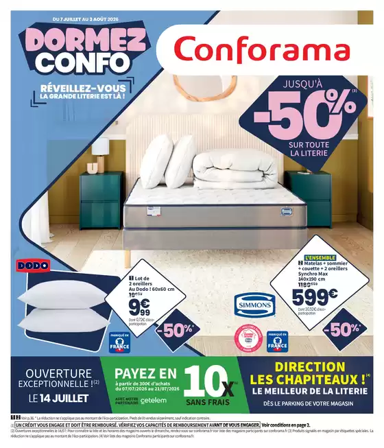 Catalogue Conforama à Rennes | Dormez Confo | 2026-07-07T00:00:00.000Z - 2026-08-03T00:00:00.000Z