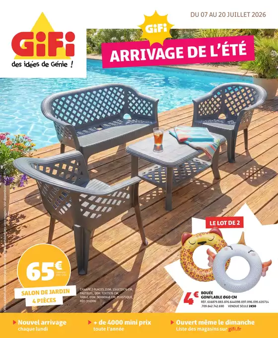 Catalogue Gifi à Saint-Philibert (Morbihan) | ARRIVAGE DE L’ÉTÉ | 2026-07-07T00:00:00.000Z - 2026-07-20T00:00:00.000Z