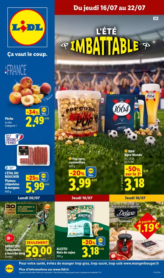 Catalogue Lidl à | Les promos de la semaine | 2026-07-16T00:00:00.000Z - 2026-07-22T00:00:00.000Z