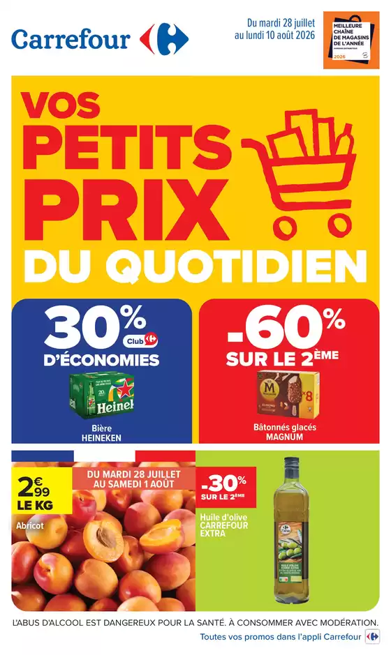 Catalogue Carrefour à | VOS PETITS PRIX DU QUOTIDIEN | 2026-07-28T00:00:00.000Z - 2026-08-10T00:00:00.000Z