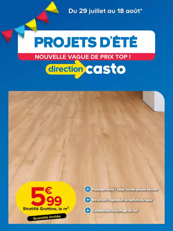 Catalogue Castorama à Juziers | Projets d'été : Nouvelle vague de prix top ! | 2026-07-29T00:00:00.000Z - 2026-08-18T00:00:00.000Z