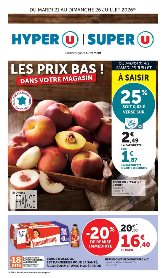 Catalogue Hyper U à Cossé-le-Vivien | LES PRIX BAS ! DANS VOTRE MAGASIN | 2026-07-21T00:00:00.000Z - 2026-07-26T00:00:00.000Z