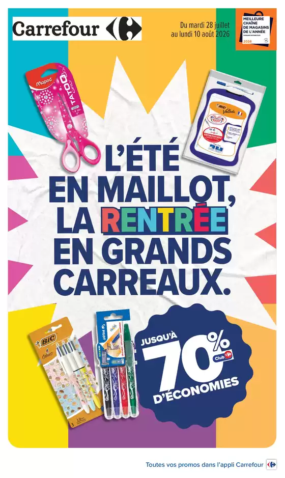 Catalogue Carrefour Drive | LÉTÉ EN MAILLOT LA RENTRÉE EN GRANDS CARREAUX | 2026-07-28T00:00:00.000Z - 2026-08-10T00:00:00.000Z