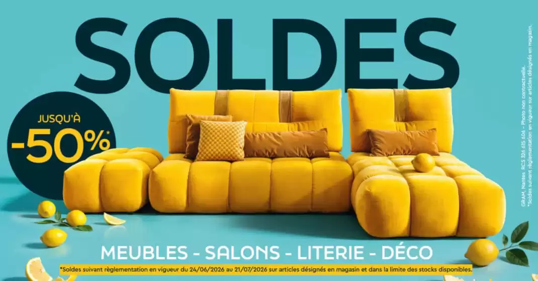 Catalogue Gallery Tendances à Wittenheim | Jusqu'au 28 juillet, profitez de jusqu'à -50%* sur une sélection de meubles, salons, literie et déco ! | 2026-07-22T00:00:00.000Z - 2026-07-28T00:00:00.000Z