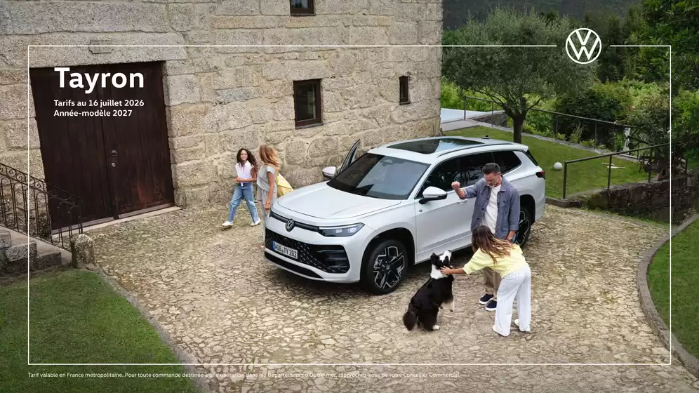 Catalogue Volkswagen à Dammartin-sur-Meuse | Volkswagen - Tayron | 2026-07-22T00:00:00.000Z - 2026-12-31T00:00:00.000Z
