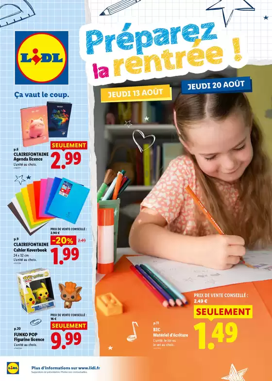Catalogue Lidl | Préparez la rentrée | 2026-07-27T00:00:00.000Z - 2026-08-26T00:00:00.000Z