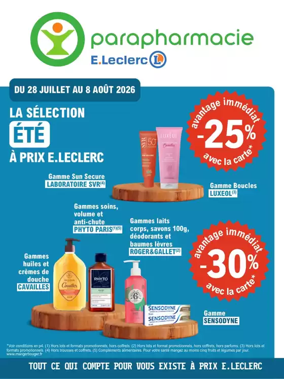 Catalogue E.Leclerc Parapharmacie à Arcueil | Prospectus Eté | 2026-07-28T00:00:00.000Z - 2026-08-08T00:00:00.000Z