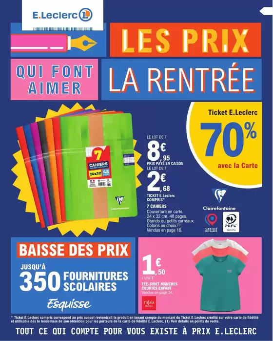Catalogue E.Leclerc | RENTREE DES CLASSES | 2026-07-28T00:00:00.000Z - 2026-08-01T00:00:00.000Z