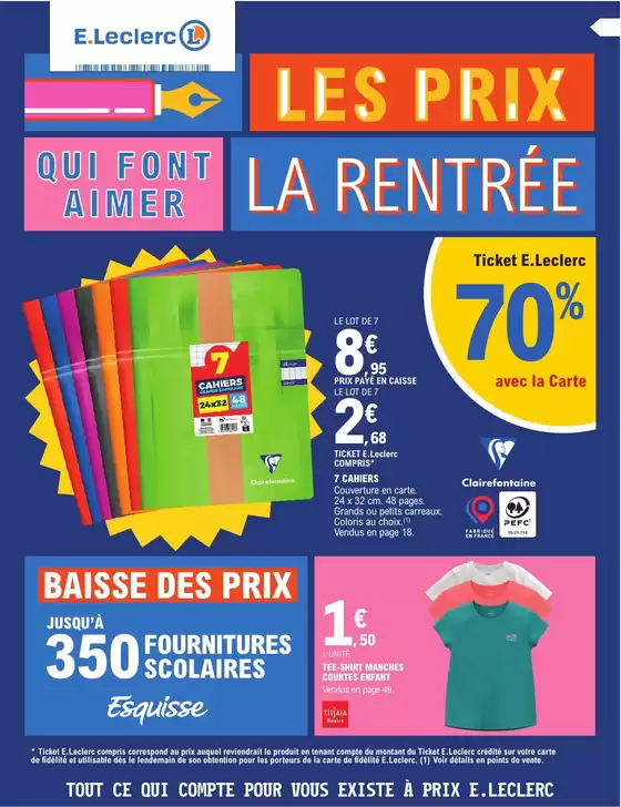 Catalogue E.Leclerc | RENTREE DES CLASSES | 2026-07-28T00:00:00.000Z - 2026-08-01T00:00:00.000Z